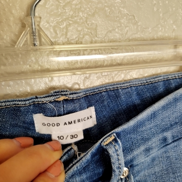 Good American Good Legs High Waist Ripped Crop Skinny Jeans Sz 10/30 - Picture 6 of 10